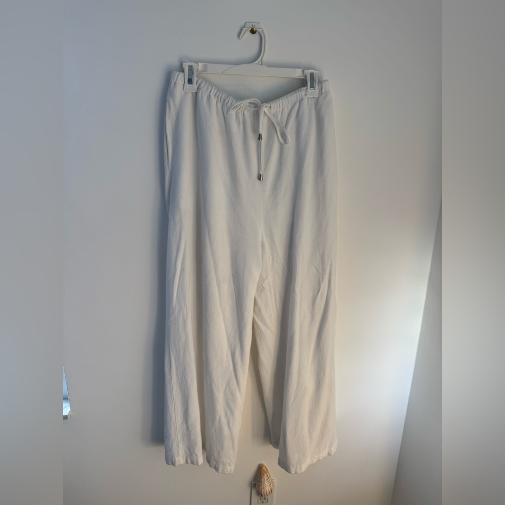 White Drawstring Lounge Pants